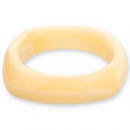 Pulseras bangle de resina Amarillo vainilla-blanco