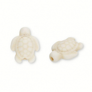 Abalorios de cer&aacute;mica tortuga Beige-marfil