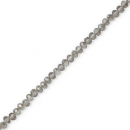 Abalorios faceteados disco 4x3mm Gris-revestimiento pearl shine