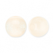 Abalorios acrílicos con glitter 12 mm Amarillo vainilla-turquesa