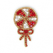 Broches piruleta con lazo Rojo-blanco-dorado