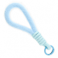 Cordón para móvil trendy peluche Azul pastel