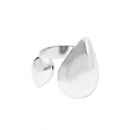 Anillos Acero Inox gotas Plateado