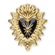 Colgantes Acero Inox sagrado corazón Dorado-negro