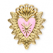 Colgantes Acero Inox sagrado corazón Dorado-rosa claro