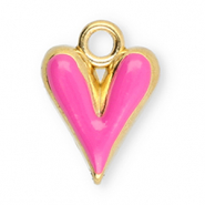 Colgantes Acero Inox corazón Dorado-rosa