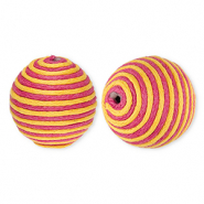 Abalorios acr&iacute;licos 22 mm con cord&oacute;n encerado Rosa oscuro-naranja