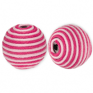 Abalorios acrílicos 22 mm con cordón encerado Rosa claro-rosa