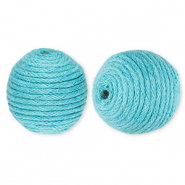 Abalorios acr&iacute;licos 22 mm con cord&oacute;n encerado Azul