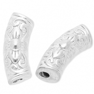 Abalorios acero inox tubo Plateado