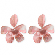 Pendientes resina trendy flor Rosa multicolor
