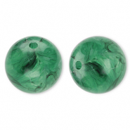 Abalorios acrílicos 20 mm redondos Verde oscuro-mármol