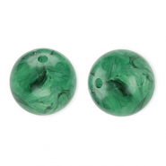 Abalorios acrílicos 16 mm redondos Verde oscuro-mármol
