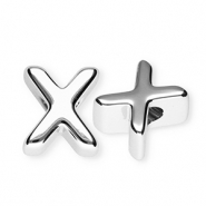 Abalorios alfabeto acrílico letra X Plateado