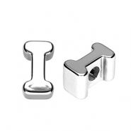 Abalorios alfabeto acrílico letra I Plateado