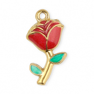 Colgantes Acero Inox rosa Dorado-rojo-verde