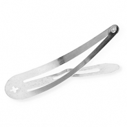 Fornituras metálicas horquilla clip para el pelo con ojo Plateado