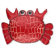 Monedero peque&ntilde;os de cuero cangrejo Rojo-beige arena-negro-blanco