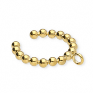 BY31&reg; Pendientes ear cuff acero Inox bolas con anilla Dorado