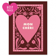 BY31® Tarjetas para joyería "Mon chéri" Marrón oscuro-rosa oscuro-beige