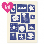 BY31® Tarjetas para joyería naturaleza Blanco-azul