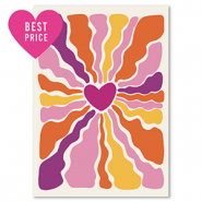 BY31® Tarjetas para joyería corazón Púrpura-rosa-naranja-amarillo