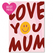 BY31® Tarjetas para joyería "Love you mum" Rojo borgoña-rosa-amarillo-lila
