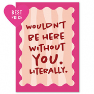 BY31® Tarjetas para joyería "Wouldn't be here" Rosa-rojo borgoña-durazno