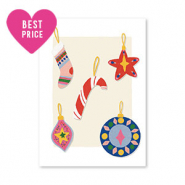 Tarjetas para joyería adornos navideños Blanco-rojo-azul