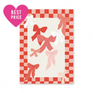 Tarjetas para joyería lazos Rojo-rosa-blancuzco