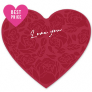 Tarjetas para joyería Corazón "love you" Rojo-blanco