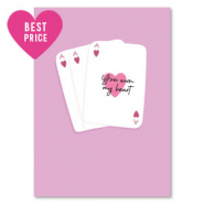 Tarjetas para joyer&iacute;a "you won my heart" Lila rosa