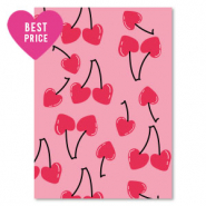 Tarjetas para joyería "cerezas" Rosa