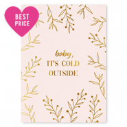 Tarjetas para joyería "Baby, it's cold outside" Rosa claro