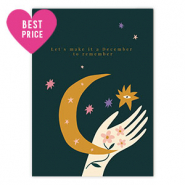 Tarjetas para joyería "Let's make a december..." Verde petróleo