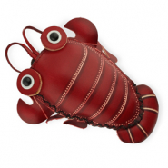 Monedero peque&ntilde;os de cuero c&aacute;ncer Rojo-beige arena-negro-blanco