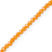 Abalorios faceteados disco 3x2mm Naranja &aacute;cida-revestimiento pearl shine
