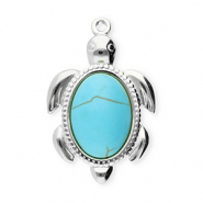Colgantes Acero Inox tortuga Plateado-azul