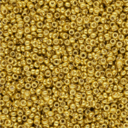 Rocalla cristal 12/0 (2mm) Dorado amarillo metálico brillante