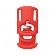 Fornituras coloridas abalorio stopper para cord&oacute;n rect&aacute;ngulo Rojo