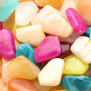 Abalorios acr&iacute;licos pent&aacute;gono Multicolor-m&aacute;rmol