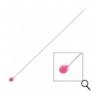 BY31® Fornituras Acero inox bastón con cabeza bola 70mm Plateado-rosa magenta