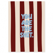 BY31&reg; Tarjetas para joyer&iacute;a "You are the shit" Marr&oacute;n-crema-azul claro