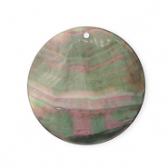 Colgantes concha especial redondos Gris oscuro-blanco