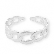 Pulseras Acero Inox bangle eslab&oacute;n gourmet Plateado