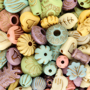 Abalorios acr&iacute;licos mix Multicolor-dorado