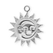 Colgantes Acero Inox sol & luna Plateado