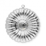 Colgantes Acero Inox flor Plateado