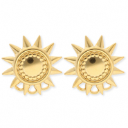 BY31&reg; Fornituras Acero Inox pendientes sol con 3 anillas Dorado