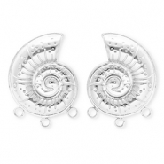 BY31&reg; Fornituras Acero Inox pendientes concha con 3 anillas Plateado